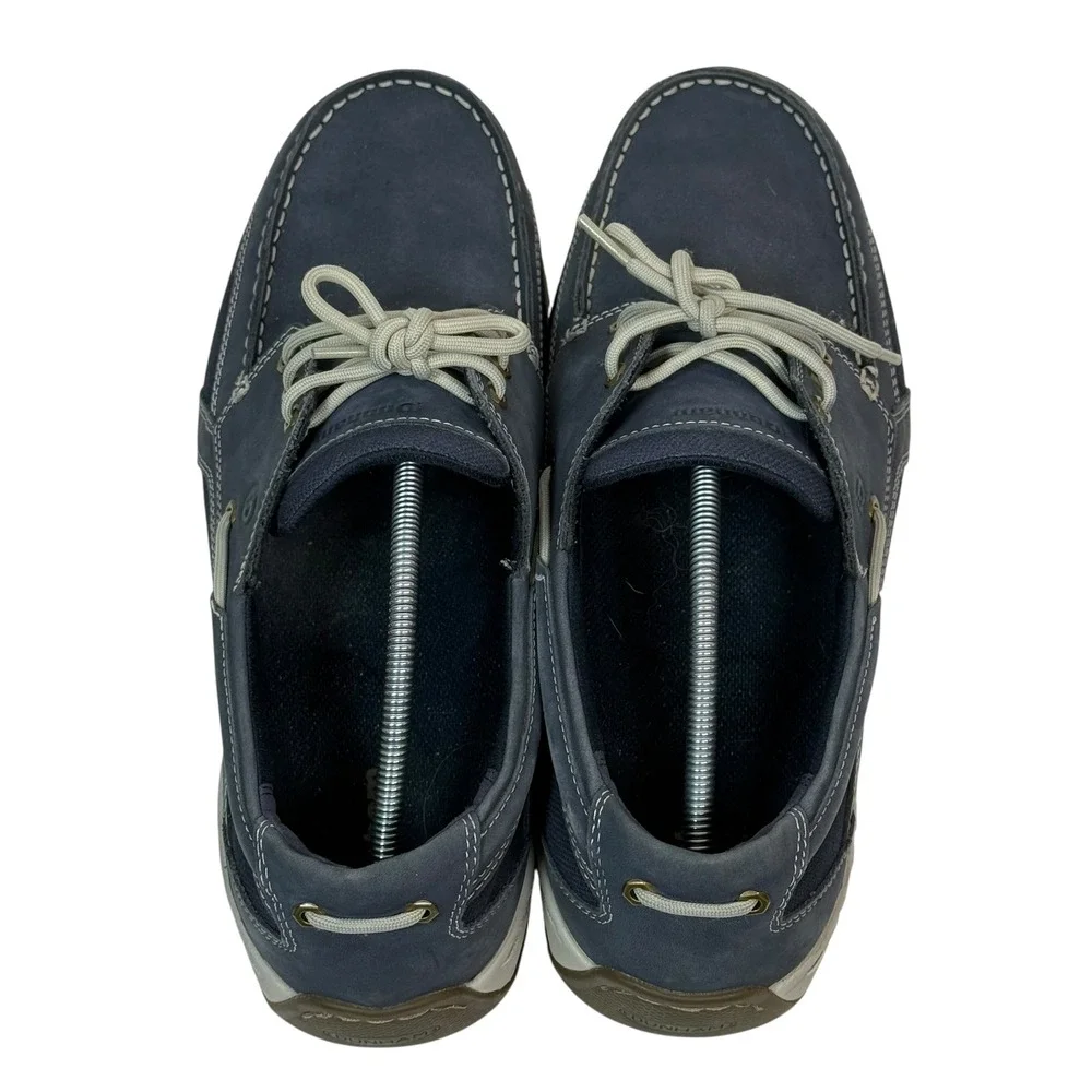 Dunham Captain Mens Boat Shoes Navy Blue Leather 13 XXW Extra Wide DHCAPTAIN